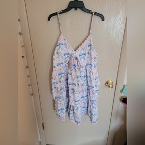 Simply Southern Tiered Coquette Bow Dress Ribbon Trim Womens Plus Size 2XL